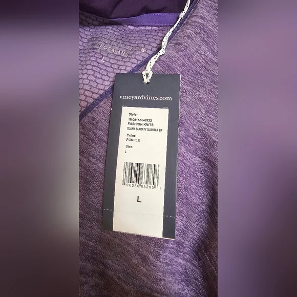Vineyard Vines Sankaty Performance Golf Quarter Zip Purple Mens Multiple Sizes